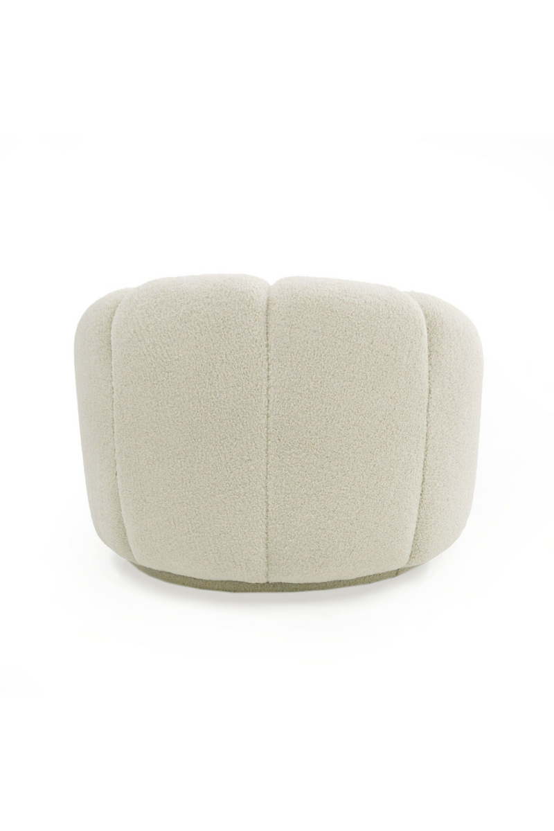 White Sherpa Tufted Swivel Chair | OROA Modern Vera | Oroatrade.com