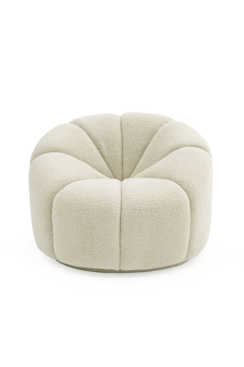 White Sherpa Tufted Swivel Chair | OROA Modern Vera | Oroatrade.com