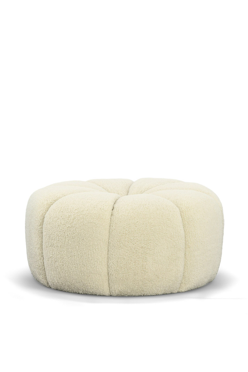Central-Tufted White Sherpa Ottoman | OROA Modern Gadson | Oroatrade.com
