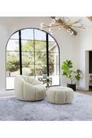 Central-Tufted White Sherpa Ottoman | OROA Modern Gadson | Oroatrade.com