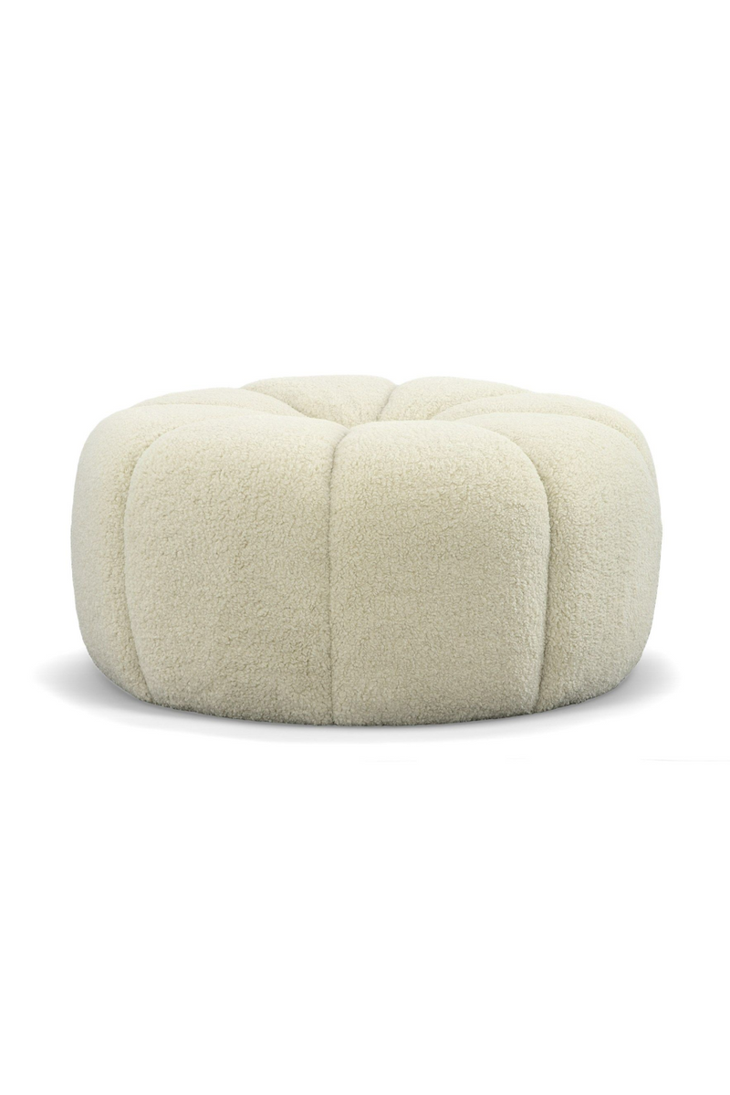 Central-Tufted White Sherpa Ottoman | OROA Modern Gadson | Oroatrade.com