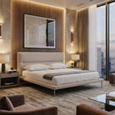 Cream Woven Fabric Bed | OROA Modern Bergeron