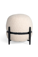 White Sherpa Round Ottoman | OROA Modern Fouston | Oroatrade.com
