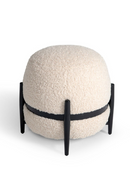 White Sherpa Round Ottoman | OROA Modern Fouston | Oroatrade.com