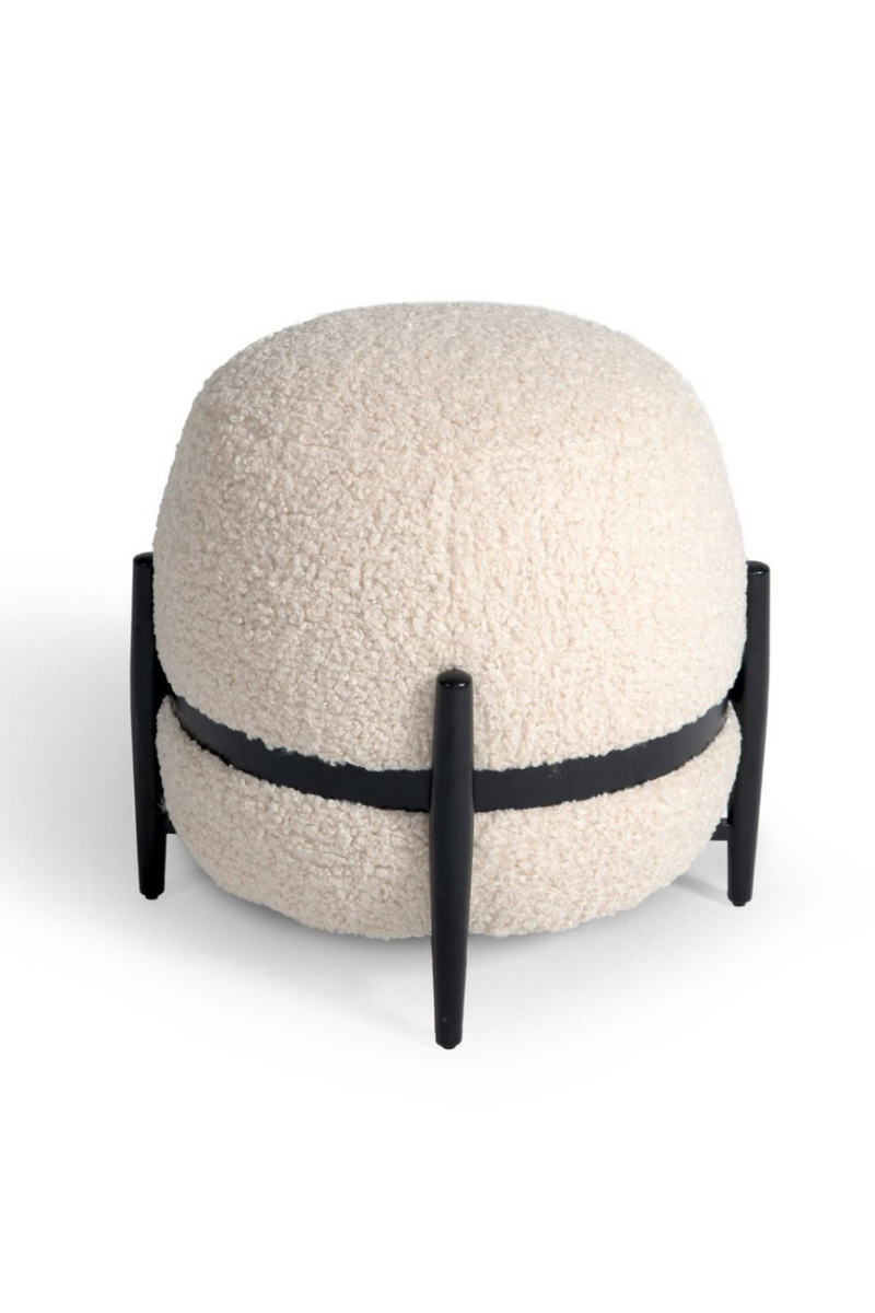 White Sherpa Round Ottoman | OROA Modern Fouston | Oroatrade.com