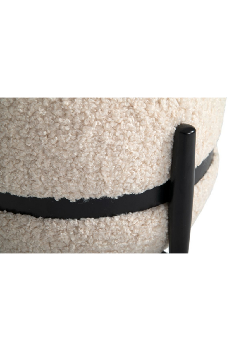 White Sherpa Round Ottoman | OROA Modern Fouston | Oroatrade.com