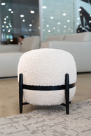 White Sherpa Round Ottoman | OROA Modern Fouston | Oroatrade.com
