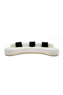 White Curved Sofa with Black Pillows | OROA Modern Frontier | Oroatrade.com