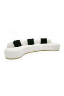 White Curved Sofa with Black Pillows | OROA Modern Frontier | Oroatrade.com