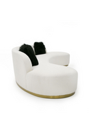 White Curved Sofa with Black Pillows | OROA Modern Frontier | Oroatrade.com