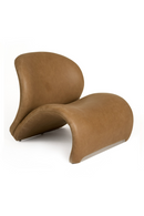 Curved Brown Leather Accent Chair | OROA Modern Donovan | Oroatrade.com