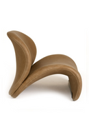 Curved Brown Leather Accent Chair | OROA Modern Donovan | Oroatrade.com