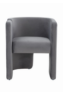 Curved Gray Velvet Accent Chair | OROA Modern Tirta | Oroatrade.com