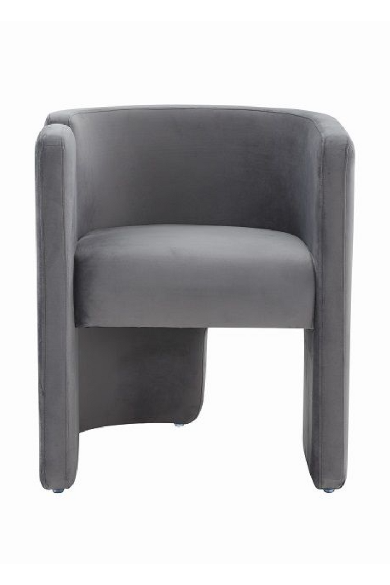 Curved Gray Velvet Accent Chair | OROA Modern Tirta | Oroatrade.com