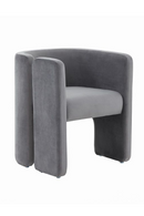Curved Gray Velvet Accent Chair | OROA Modern Tirta | Oroatrade.com