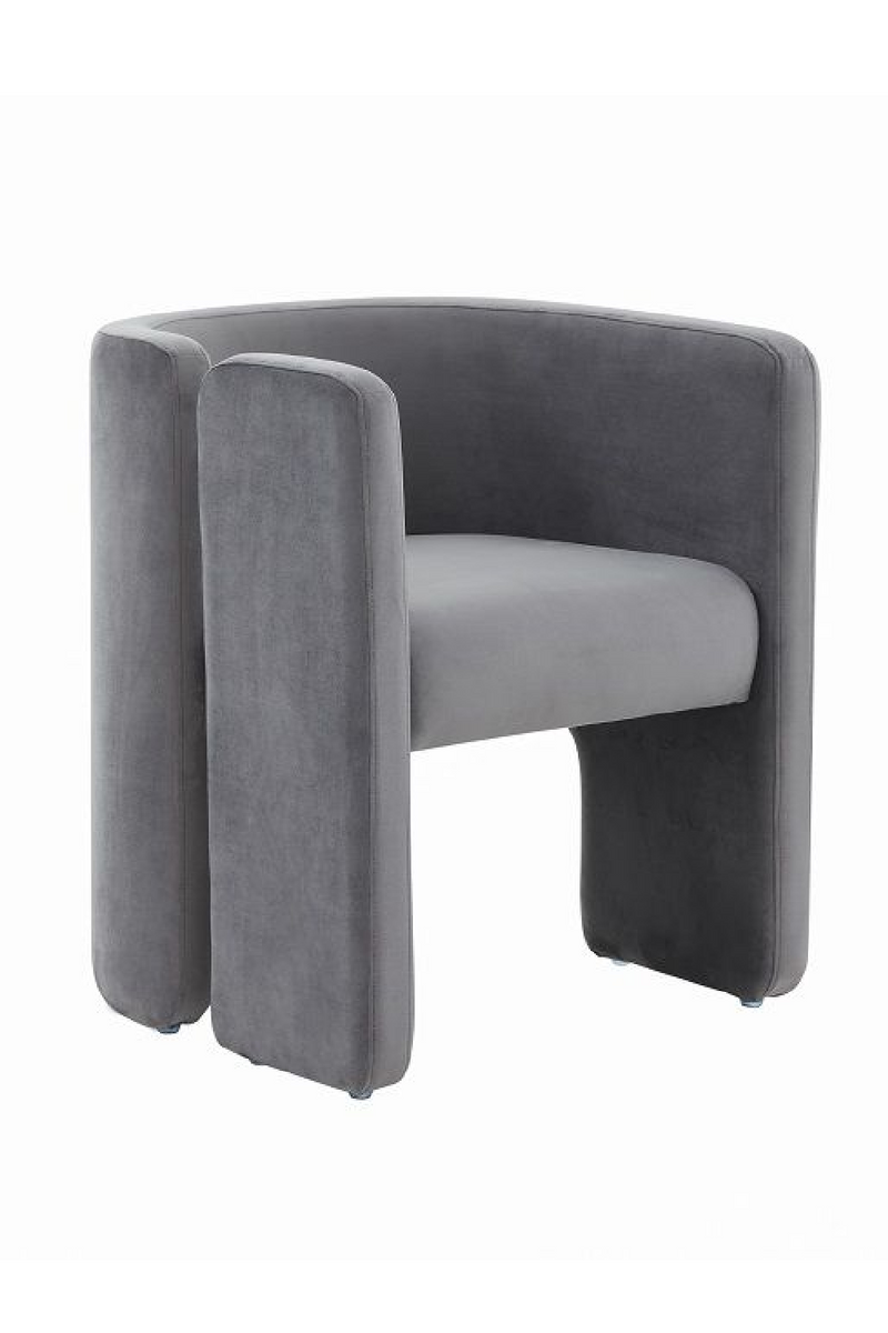 Curved Gray Velvet Accent Chair | OROA Modern Tirta | Oroatrade.com