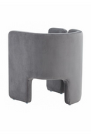 Curved Gray Velvet Accent Chair | OROA Modern Tirta | Oroatrade.com