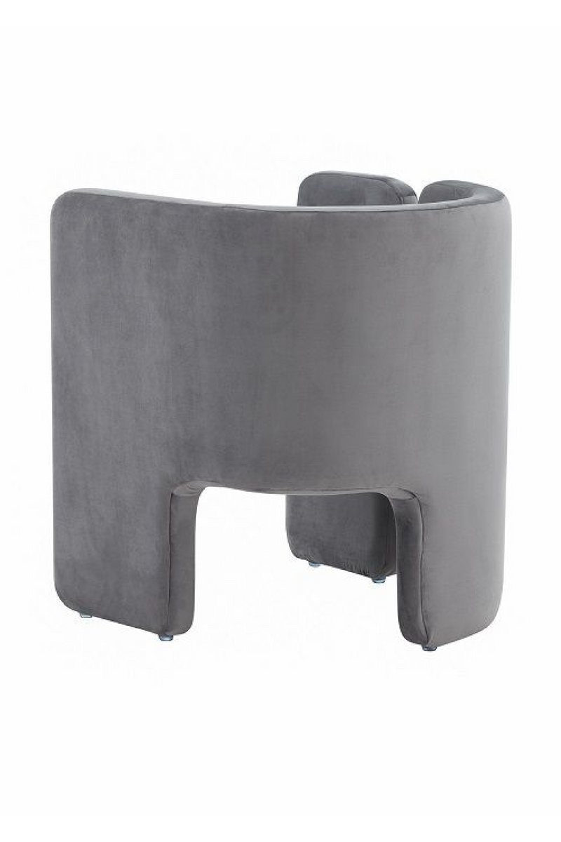 Curved Gray Velvet Accent Chair | OROA Modern Tirta | Oroatrade.com