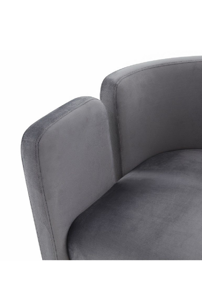 Curved Gray Velvet Accent Chair | OROA Modern Tirta | Oroatrade.com
