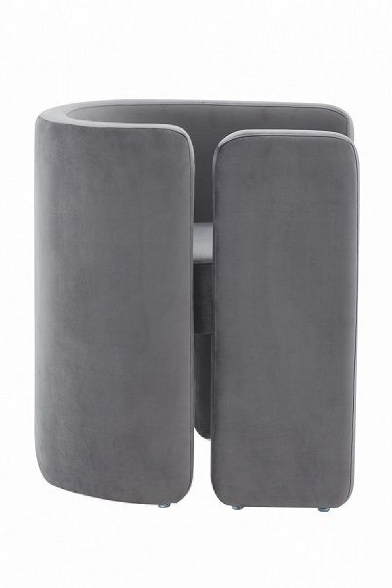 Curved Gray Velvet Accent Chair | OROA Modern Tirta | Oroatrade.com