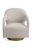 Beige Swivel Accent Armchair | OROA Modern Worley