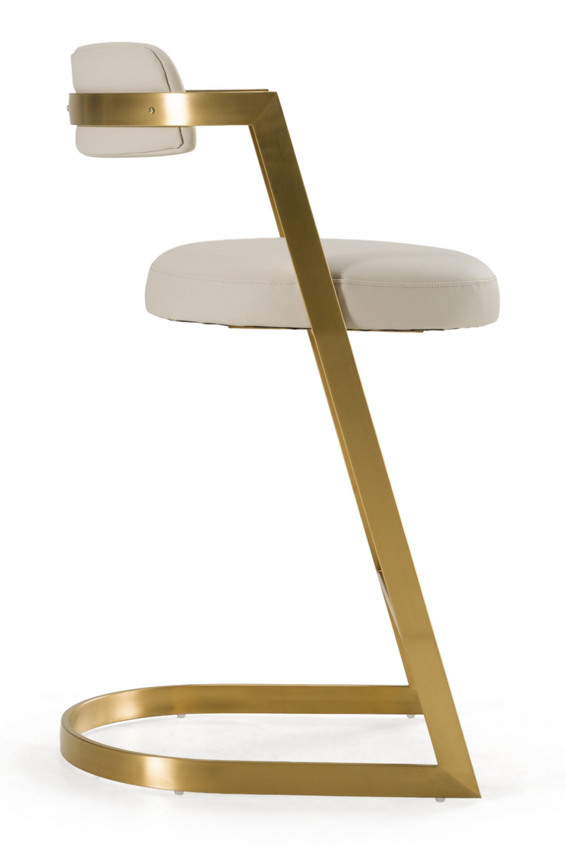 Gold Framed Cantilevered Counter Stool | OROA Modern Shandra | Oroatrade.com