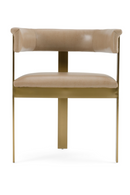 Brown Leather Curved Dining Chair | OROA Modern Boswell | Oroatrade.com