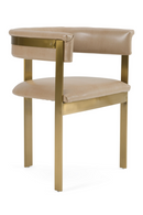 Brown Leather Curved Dining Chair | OROA Modern Boswell | Oroatrade.com