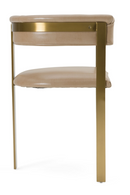 Brown Leather Curved Dining Chair | OROA Modern Boswell | Oroatrade.com