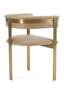 Brown Leather Curved Dining Chair | OROA Modern Boswell | Oroatrade.com