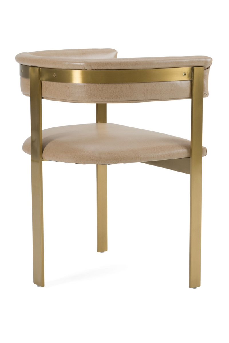 Brown Leather Curved Dining Chair | OROA Modern Boswell | Oroatrade.com