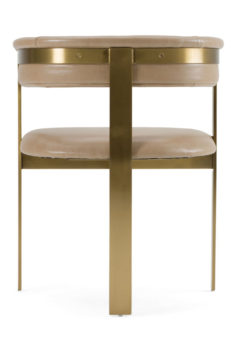 Brown Leather Curved Dining Chair | OROA Modern Boswell | Oroatrade.com