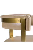 Brown Leather Curved Dining Chair | OROA Modern Boswell | Oroatrade.com