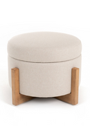 Beige Linen Storage Ottoman | OROA Modern Sada | Oroatrade.com