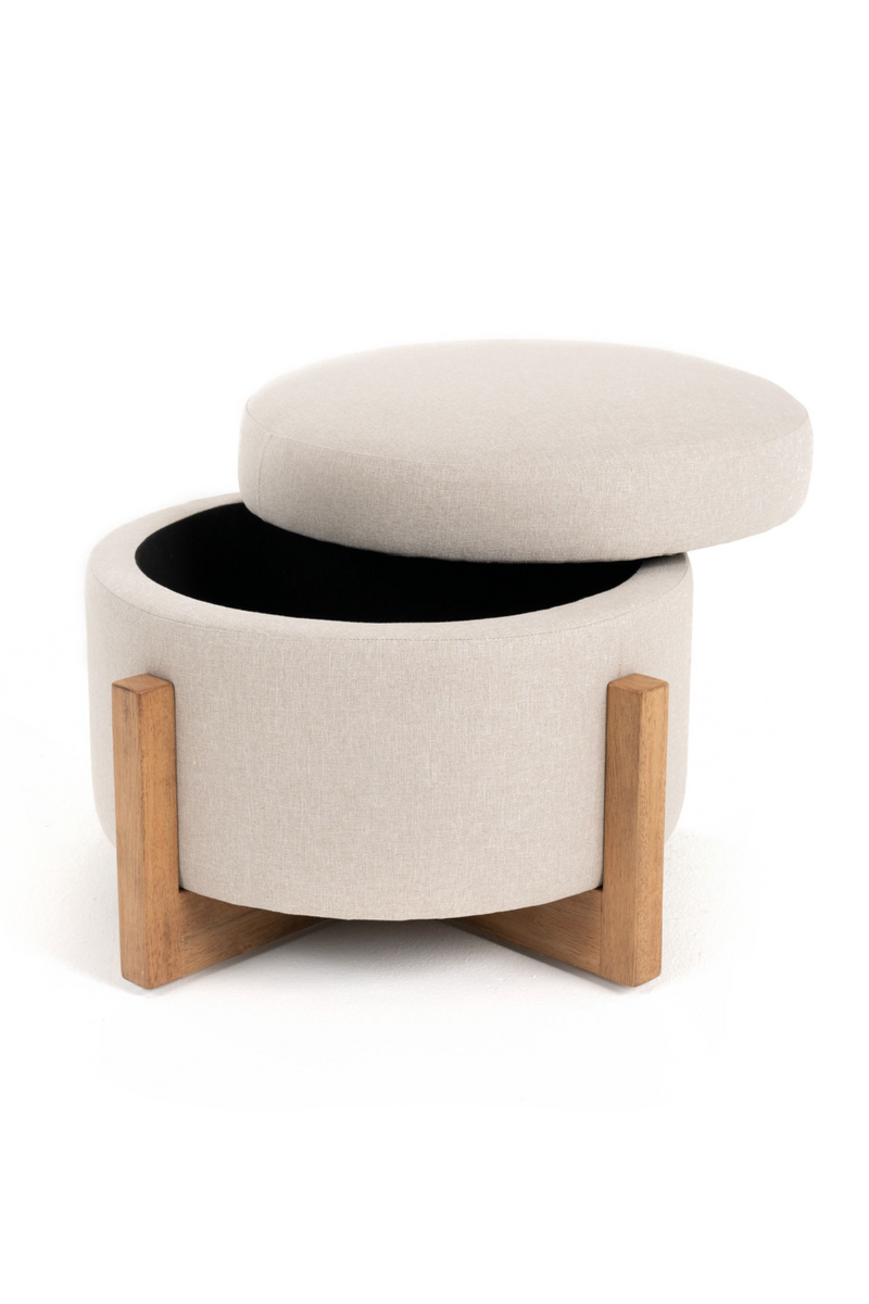 Beige Linen Storage Ottoman | OROA Modern Sada | Oroatrade.com