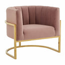 Velvet Channel-Tufted Accent Chair | OROA Modern Landau