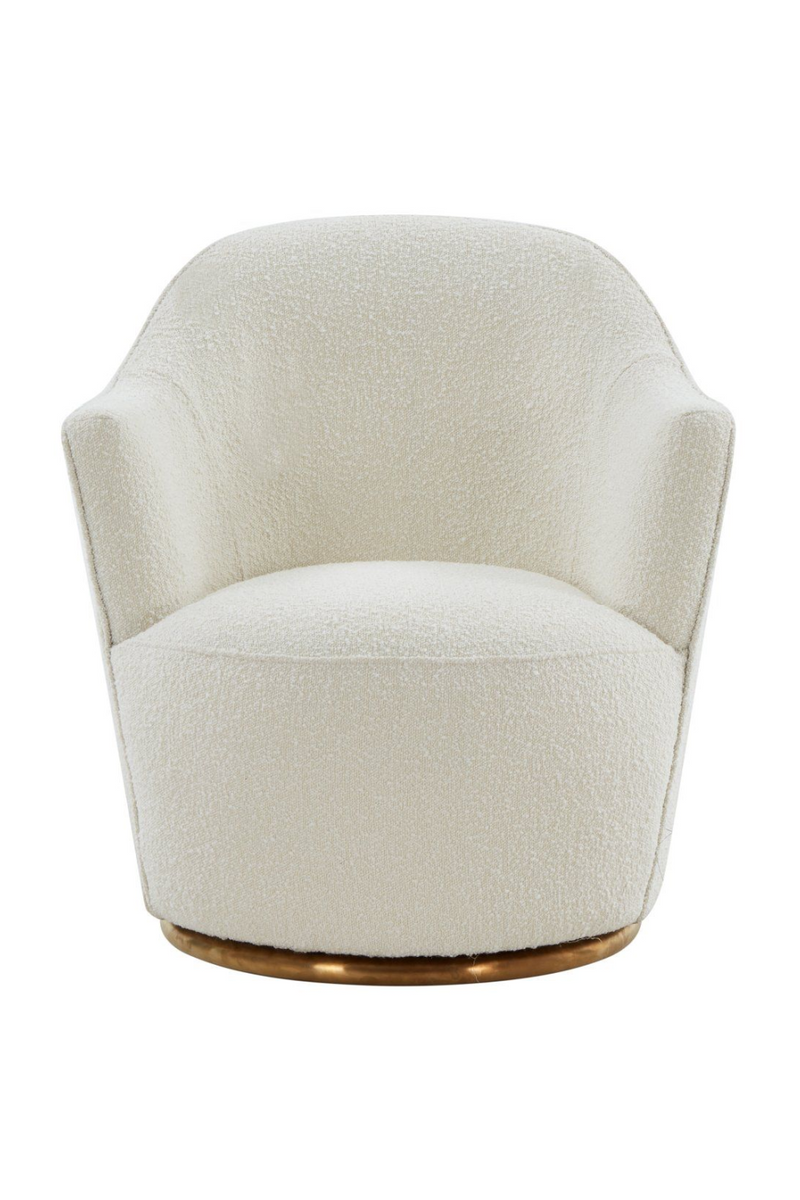 White Sherpa Swivel Accent Chair | OROA Modern Vera | Oroatrade.com