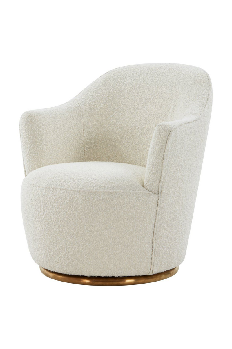 White Sherpa Swivel Accent Chair | OROA Modern Vera | Oroatrade.com
