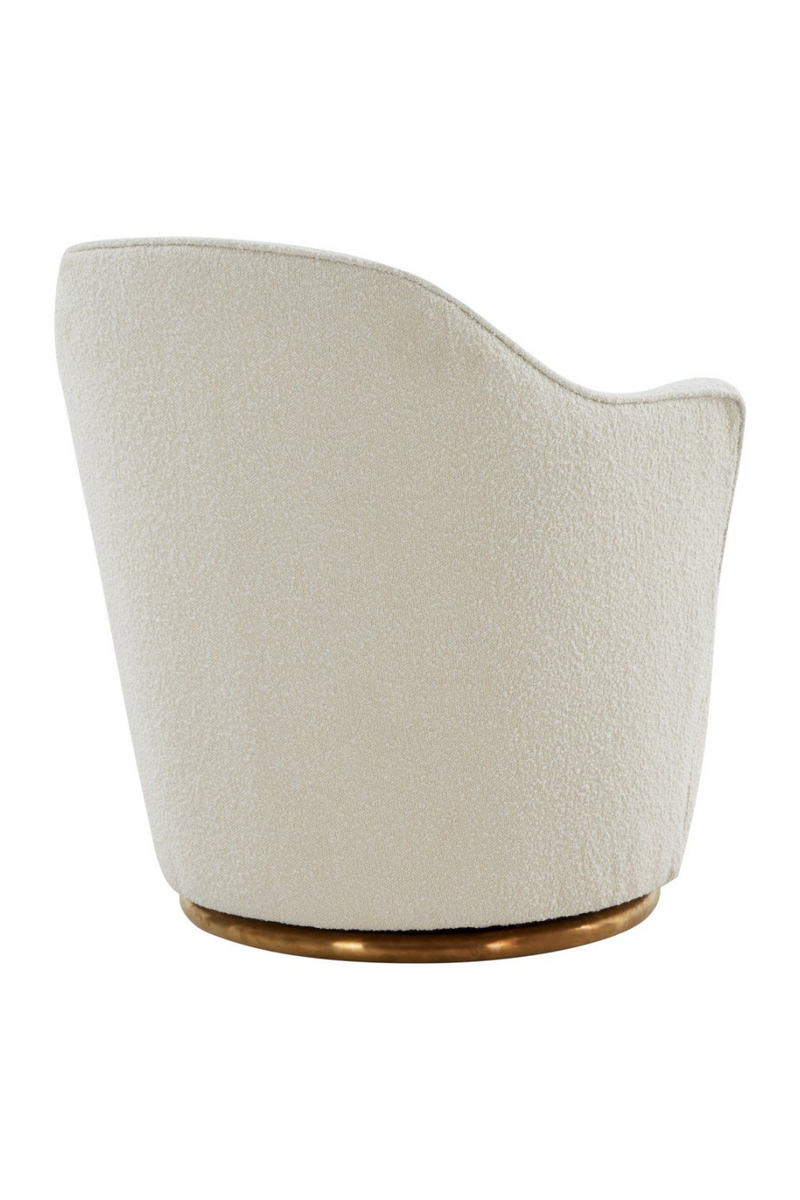 White Sherpa Swivel Accent Chair | OROA Modern Vera | Oroatrade.com