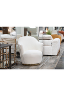 White Sherpa Swivel Accent Chair | OROA Modern Vera | Oroatrade.com
