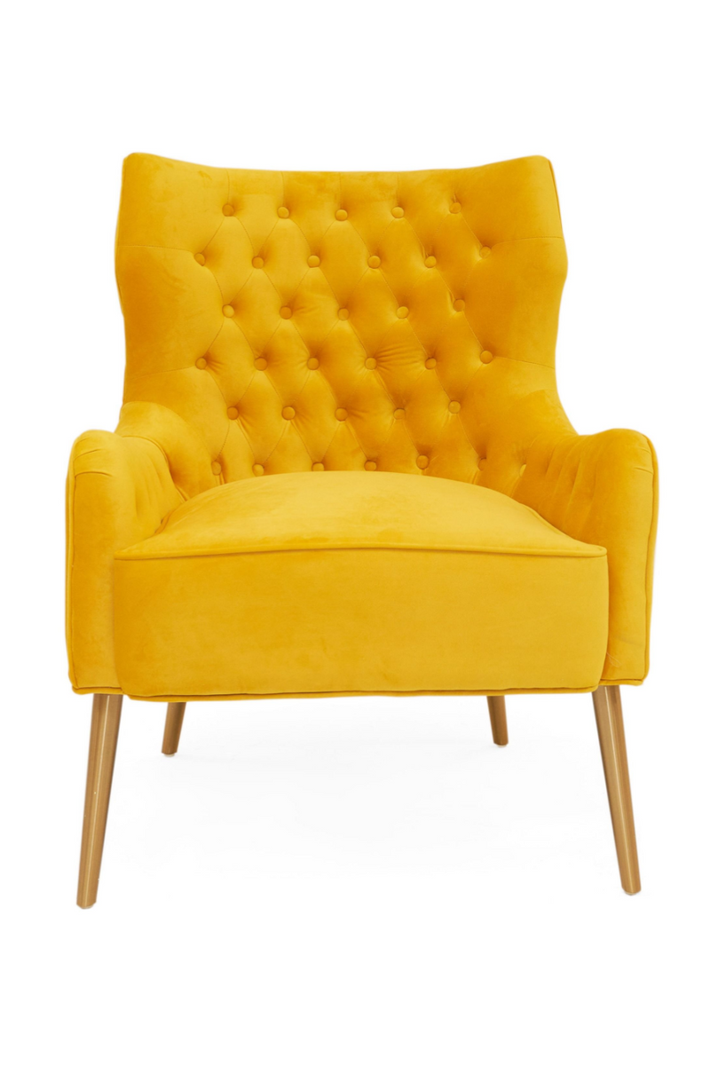 Yellow Velvet Tufted Accent Chair | OROA Modern Everly | Oroatrade.com