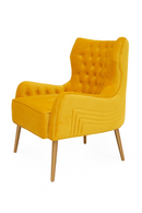 Yellow Velvet Tufted Accent Chair | OROA Modern Everly | Oroatrade.com