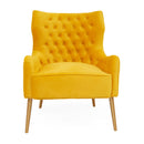 Yellow Velvet Tufted Accent Chair | OROA Modern Everly | Oroatrade.com
