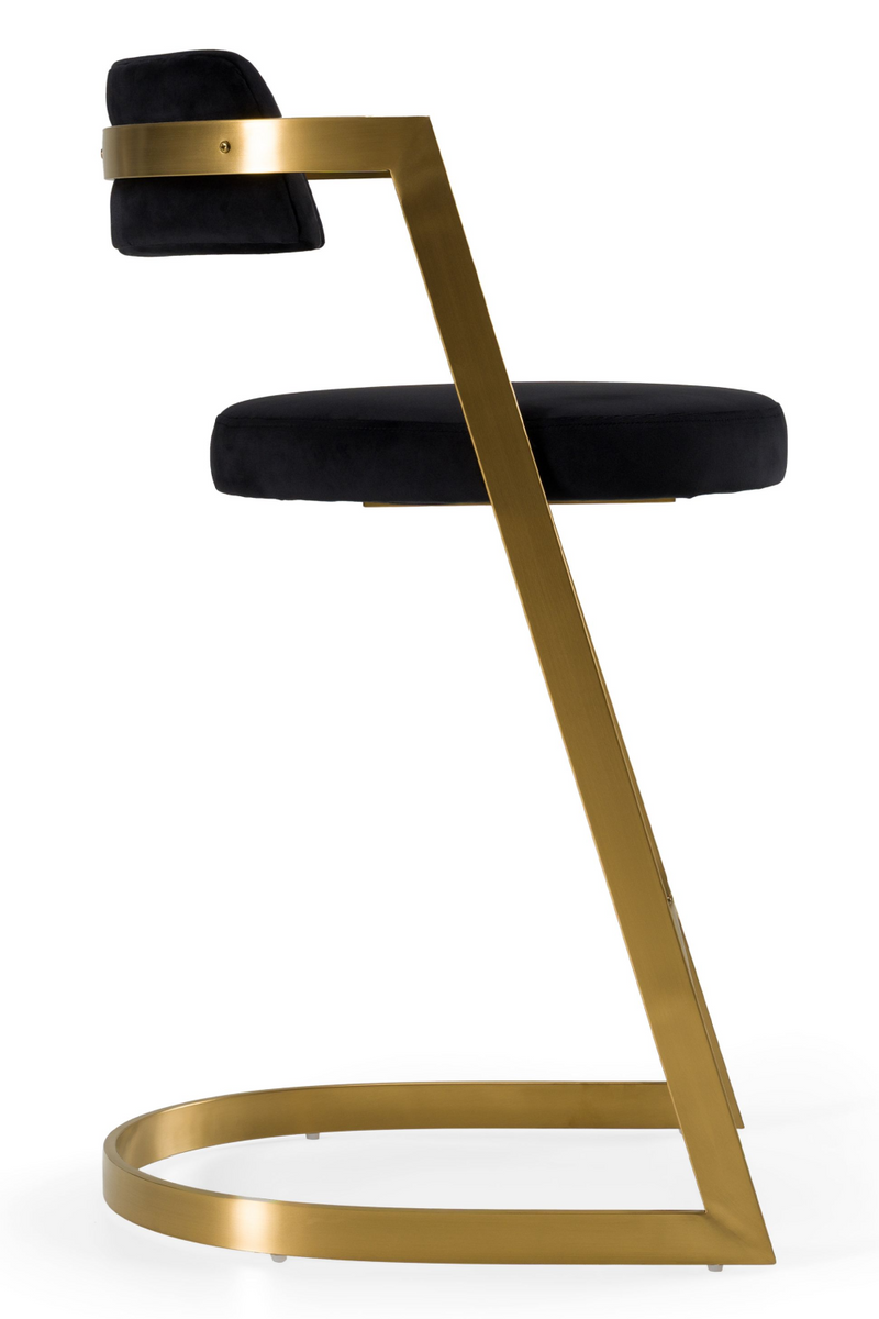 Gold Framed Cantilevered Counter Stool | OROA Modern Shandra | Oroatrade.com