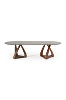 Gray Glass Oval Dining Table | OROA Modern Christine