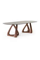 Gray Glass Oval Dining Table | OROA Modern Christine