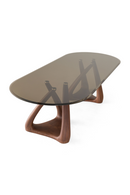 Gray Glass Oval Dining Table | OROA Modern Christine