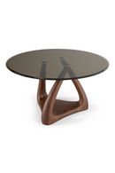 Gray Glass Round Dining Table | OROA Modern Christine