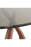 Gray Glass Round Dining Table | OROA Modern Christine