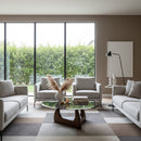 Round Gray Glass Coffee Table | OROA Modern Christine | Oroatrade.com